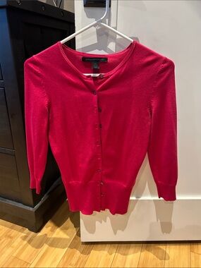 Express Women's Fuschia Button-Up Cardigan